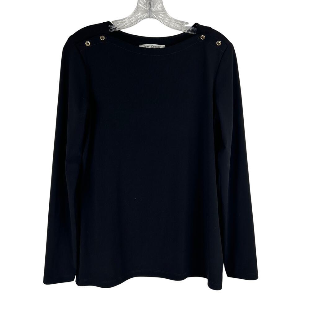 Travelsmith Black Long Sleeve Shirt Size Small Wrinkle Free